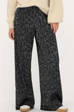 Pantalon Plissé Avec Imprimé Léopard Et Lurex