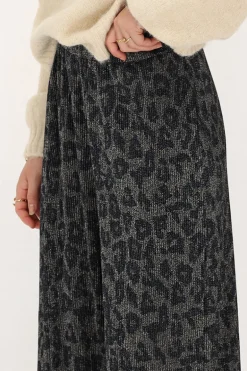 Pantalon Plissé Avec Imprimé Léopard Et Lurex