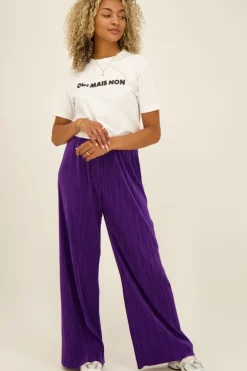 Pantalon Plissé Violet