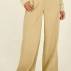 Pantalon évasé Beige