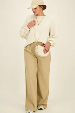 Pantalon évasé Beige