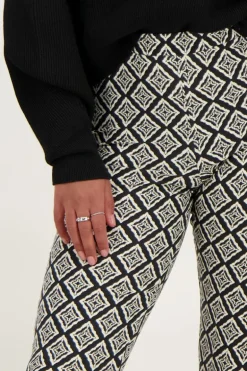 Pantalon évasé Noir Avec Imprimé Aztèque