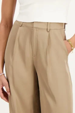 Pantalon Vert Olive Satiné