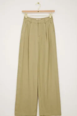 Pantalon Vert Olive Satiné