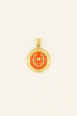 Pendentif Casa Fiore En Coeur Orange