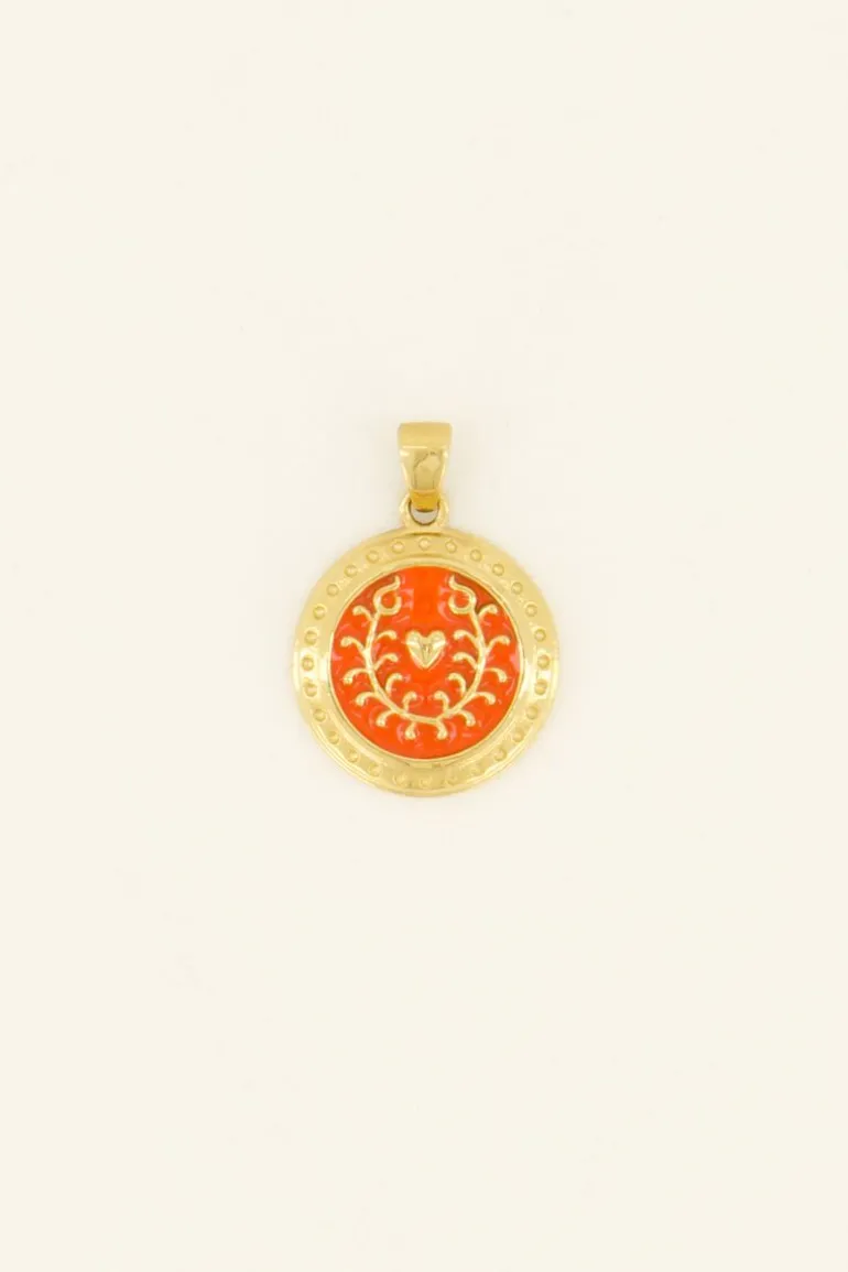 Pendentif Casa Fiore En Coeur Orange
