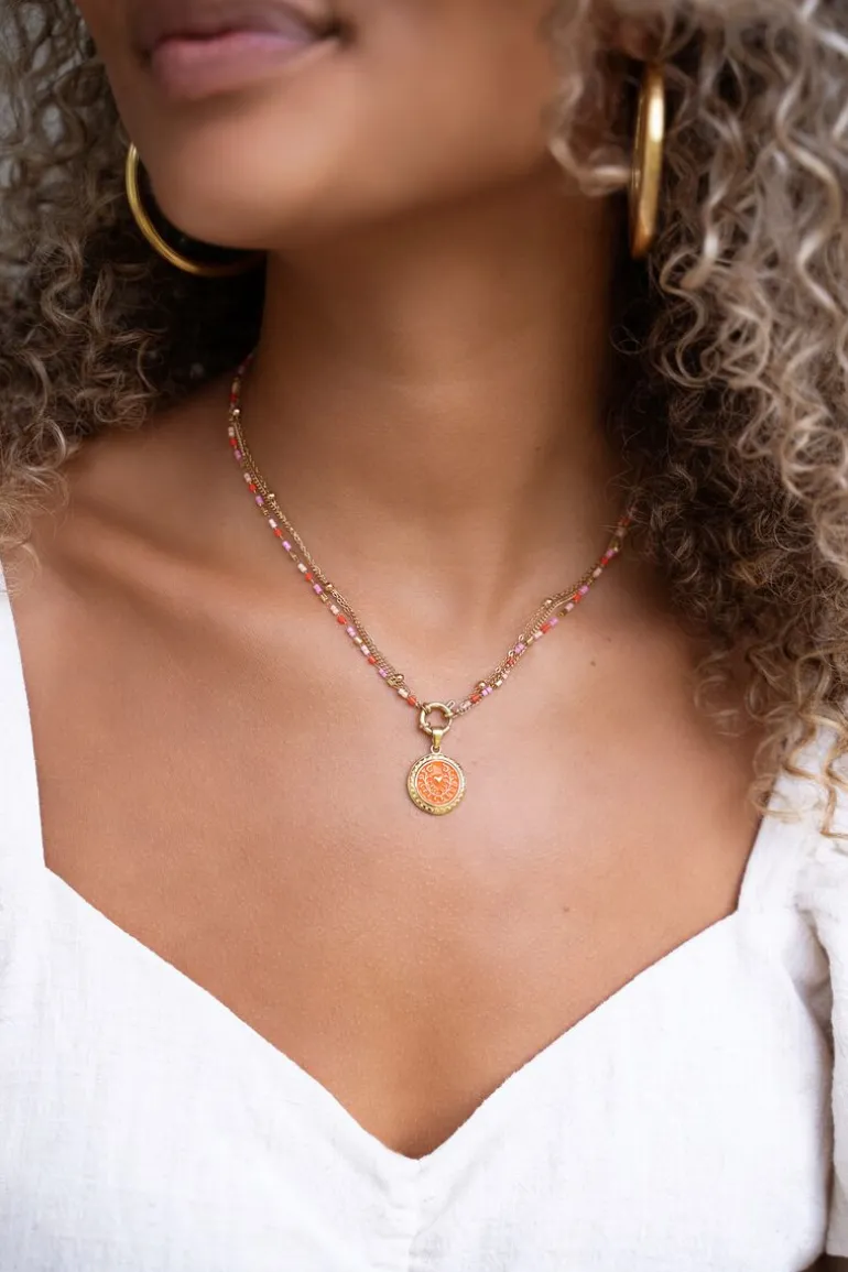 Pendentif Casa Fiore En Coeur Orange