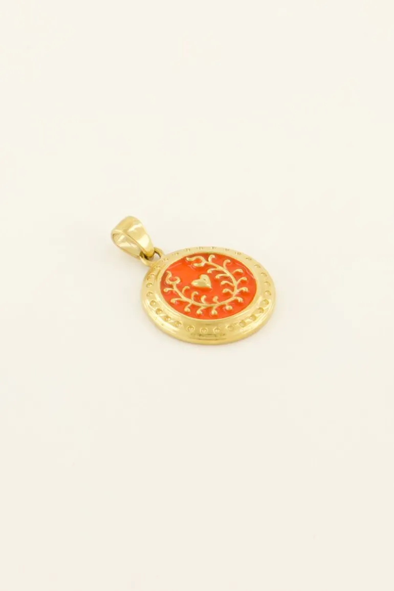 Pendentif Casa Fiore En Coeur Orange