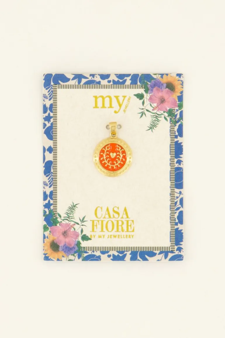 Pendentif Casa Fiore En Coeur Orange