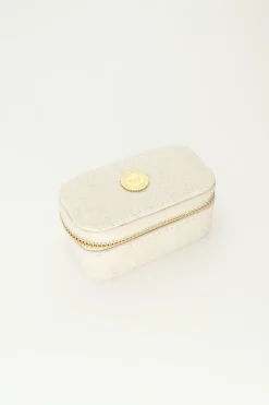 Petite Boîte à Bijoux En Lin Beige