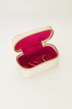 Petite Boîte à Bijoux En Lin Beige