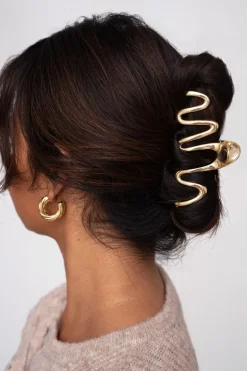 Pince à Cheveux Dorée Avec Torsade