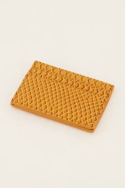 Porte-cartes Orange à Imprimé Croco
