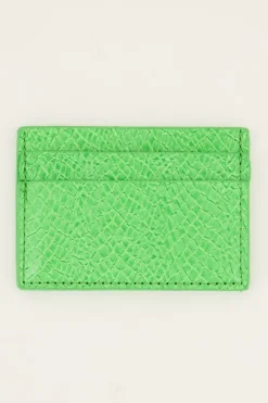 Porte-cartes Vert Vif à Imprimé Croco