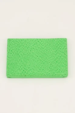 Porte-cartes Vert Vif à Imprimé Croco