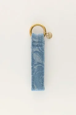 Porte-clés Bleu Avec Imprimé Roses