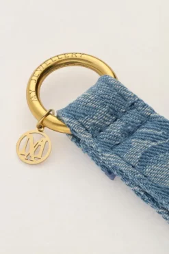 Porte-clés Bleu Avec Imprimé Roses