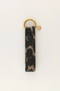 Porte-clés Marron Avec Imprimé Léopard