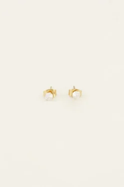 Puces D’oreille Classiques Avec Pierre Transparente