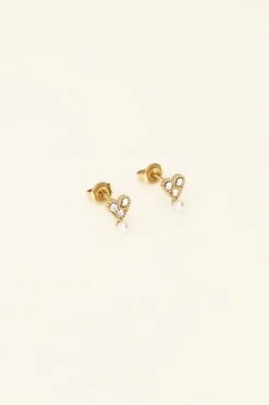 Puces D'oreilles à Strass Et Perle