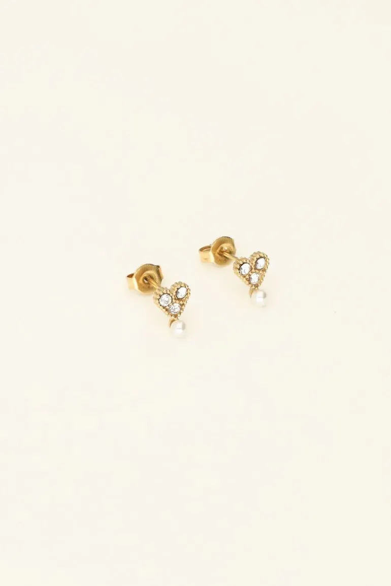 Puces D'oreilles à Strass Et Perle