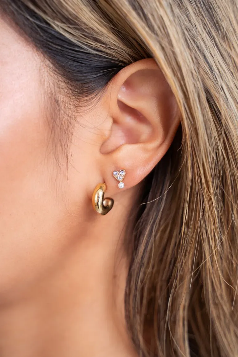 Puces D'oreilles à Strass Et Perle