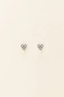 Puces D'oreilles à Strass Et Perle