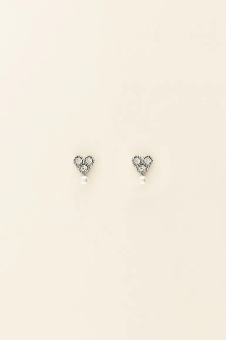 Puces D'oreilles à Strass Et Perle