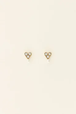 Puces D'oreilles à Strass Et Perle