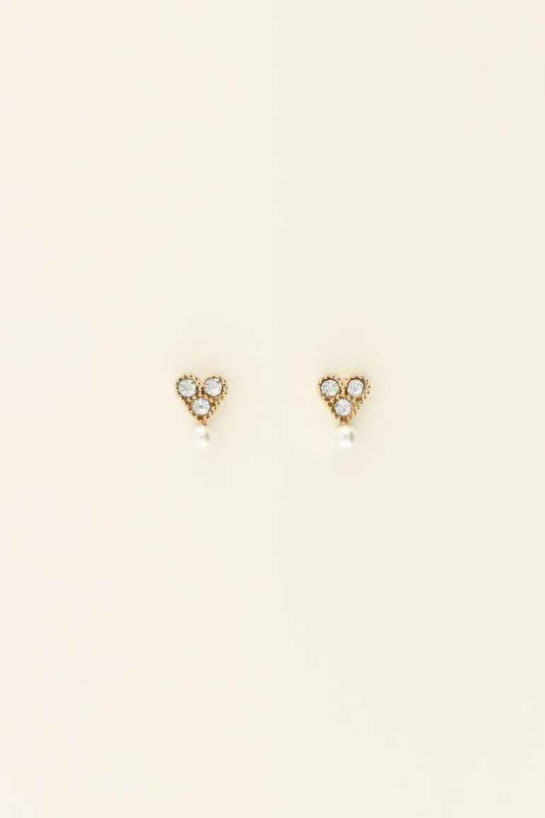 Puces D'oreilles à Strass Et Perle