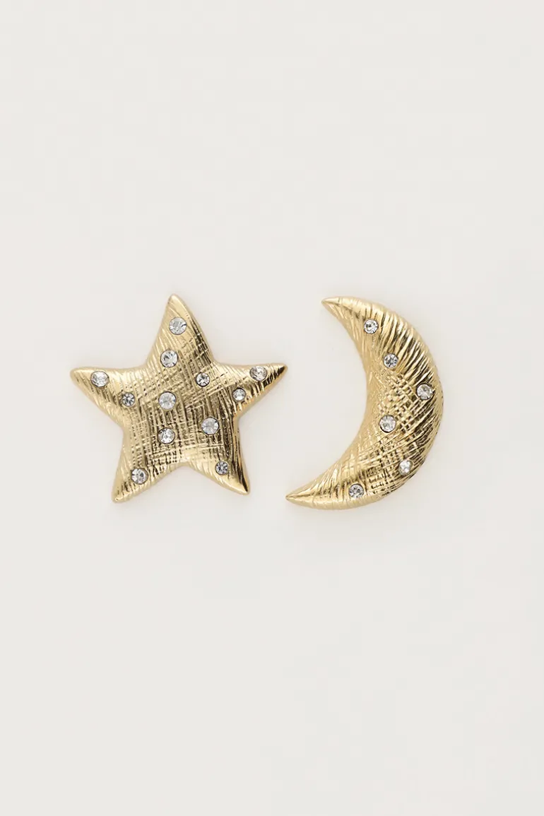 Puces D'oreilles Starry Avec Lune Et étoile