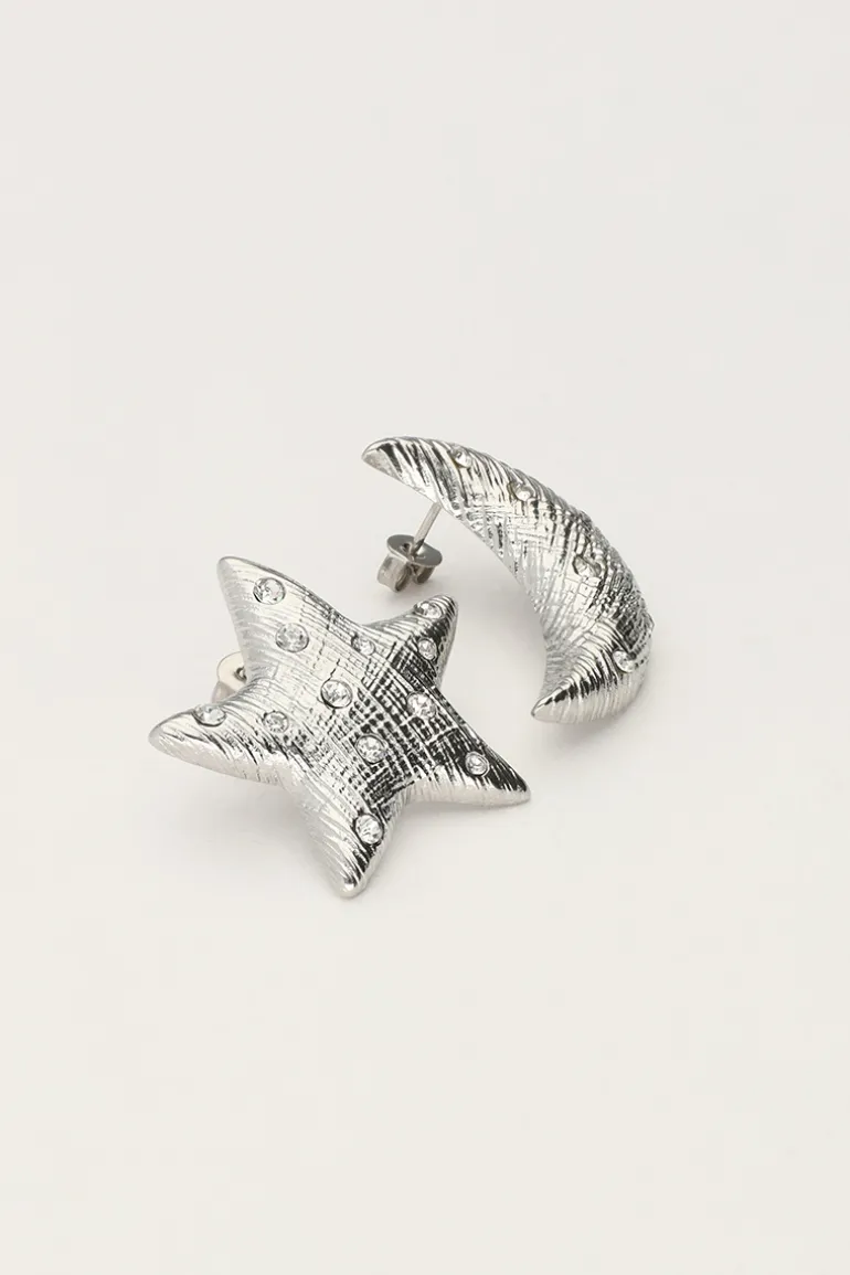 Puces D'oreilles Starry Avec Lune Et étoile