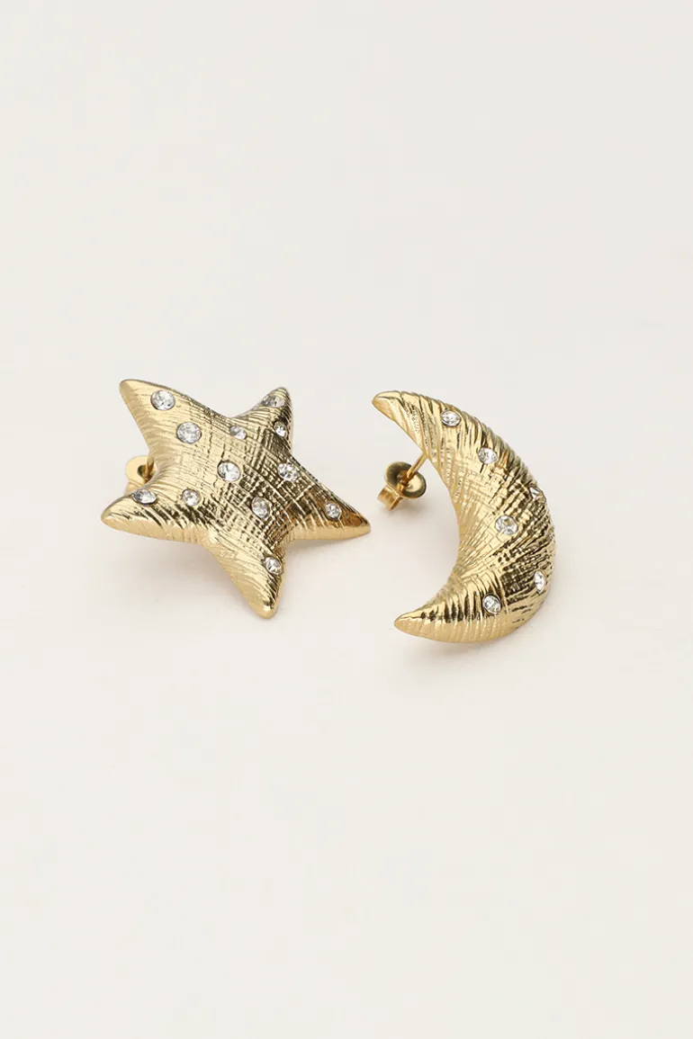 Puces D'oreilles Starry Avec Lune Et étoile