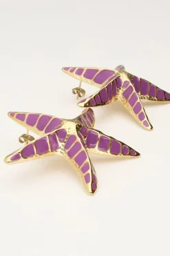 Puces D'oreilles Sunrocks étoiles De Mer Violettes