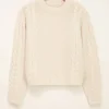Pull Beige En Maille Tressée
