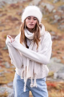 Pull Beige En Maille Tressée