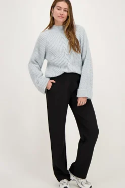 Pull Bleu Clair à Manches Retroussées