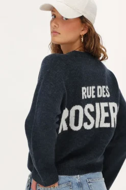 Pull Bleu Foncé "Rue Des Rosiers"