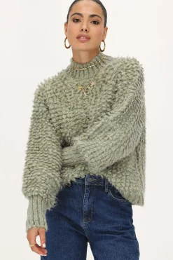Pull Vert Avec Manches Ballon