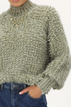 Pull Vert Avec Manches Ballon