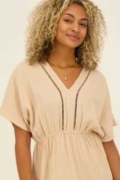 Robe Beige En Mousseline