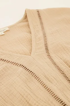 Robe Beige En Mousseline