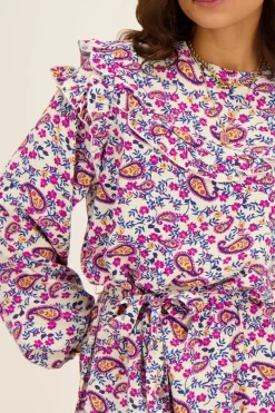 Robe Blanche Motif Cachemire