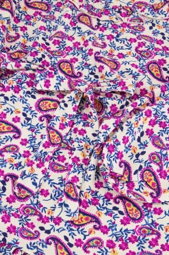 Robe Blanche Motif Cachemire