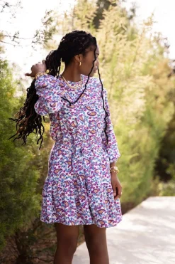 Robe Blanche Motif Cachemire