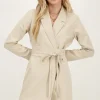 Robe Blazer Beige Avec Ceinture