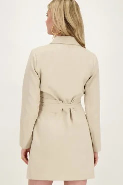 Robe Blazer Beige Avec Ceinture