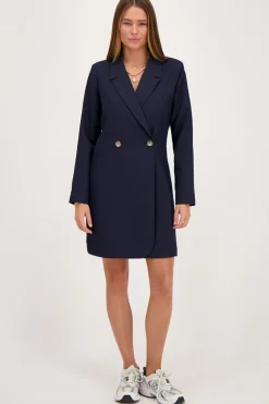 Robe Blazer Bleue Avec Cordon De Serrage