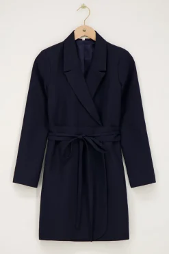Robe Blazer Bleue Avec Cordon De Serrage