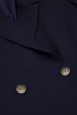 Robe Blazer Bleue Avec Cordon De Serrage